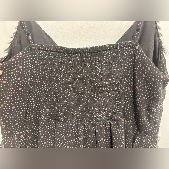 American Eagle Outfitters Grey Polka Dot Mini Dress with Spaghetti Straps - Picture 5 of 5